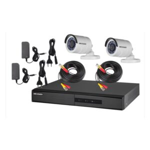 KIT VIDEO GRABADOR 4 CANALES + 2 CÁMARAS BULLET HD 720P+ 2 CABLE 20MTS + 2 FUENTES 1 AMP