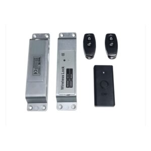 KIT 01 CERRADURA DE PIVOTE 800 KILOS SOBREPUERTA + 02 CONTROLES REMOTOS +01 PULSADOR INALAMBRICO WS1-B